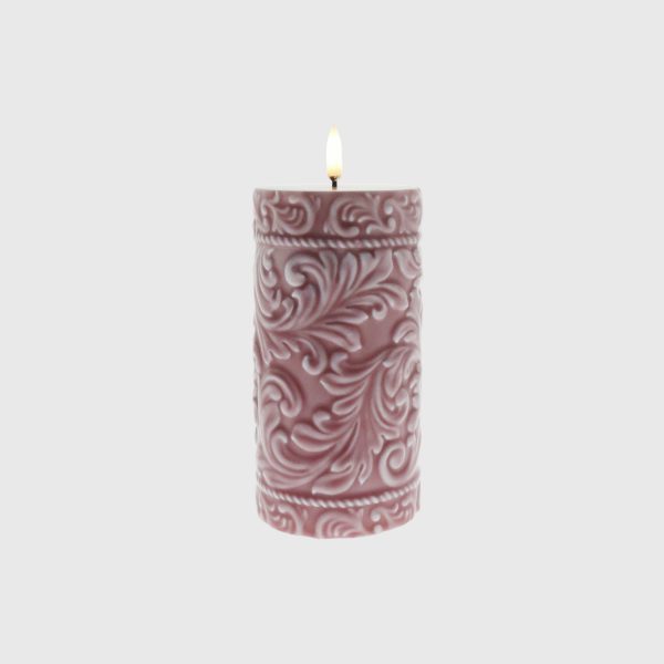 Grey Pink Embossed Cord & Laurel - Image 3
