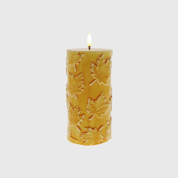 Golden Yellow Embossed Maple Leaves - Image 3