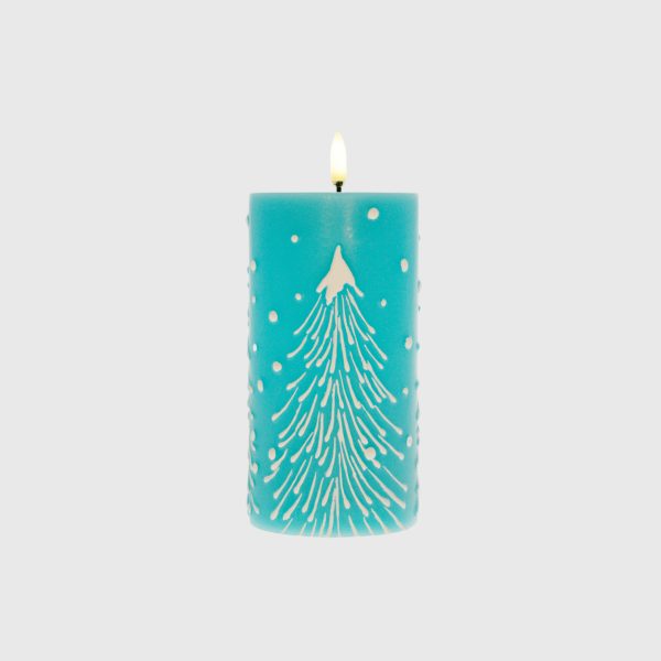 Serenity Blue Embossed Wispy Christmas Tree - Image 3
