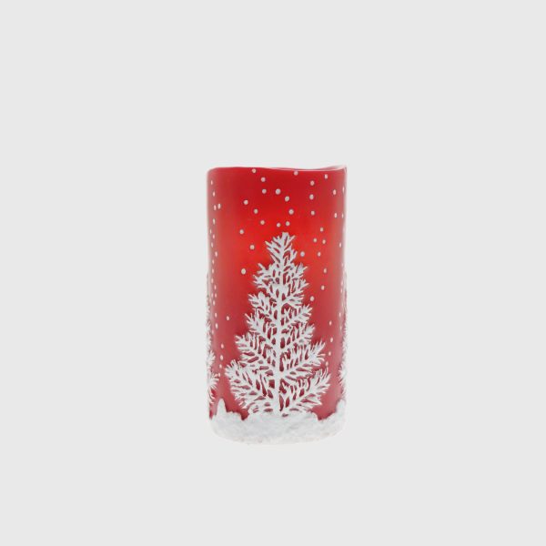 Red & White Embossed Christmas Tree - Image 4