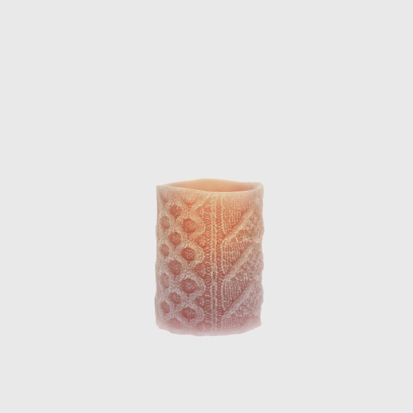Grey Pink Embossed Cable Stitch - Image 2