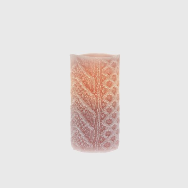 Grey Pink Embossed Cable Stitch - Image 4
