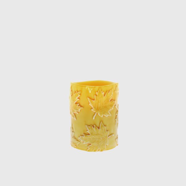 Golden Yellow Embossed Maple Leaves - Image 2