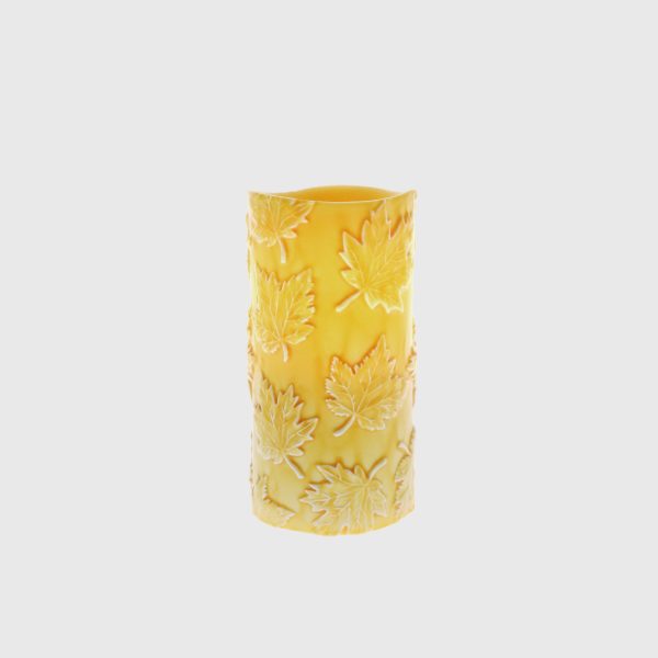 Golden Yellow Embossed Maple Leaves - Image 4