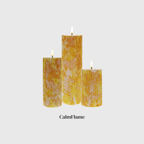 Golden Yellow Ebru Groove