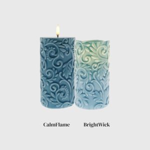 Ashley Blue Embossed Laurel