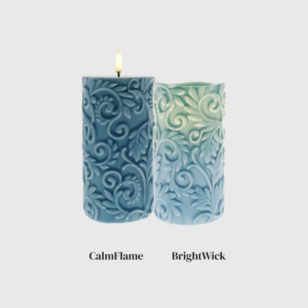 Ashley Blue Embossed Laurel