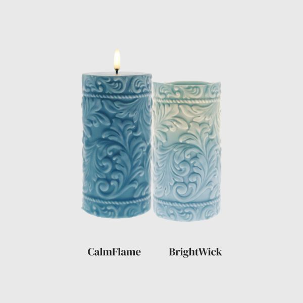 Ashley Blue Embossed Cord & Laurel