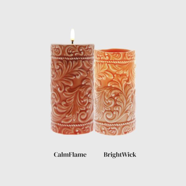Fall Orange Embossed Cord & Laurel