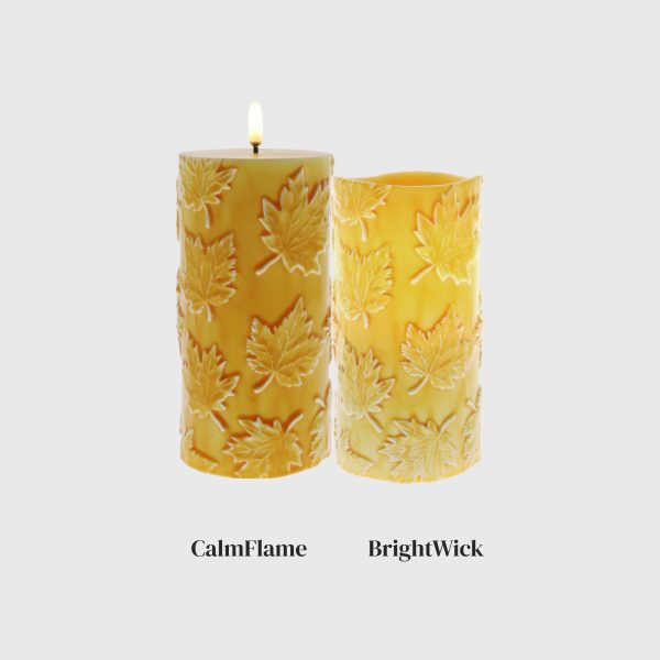 Golden Yellow Embossed Maple Leaves