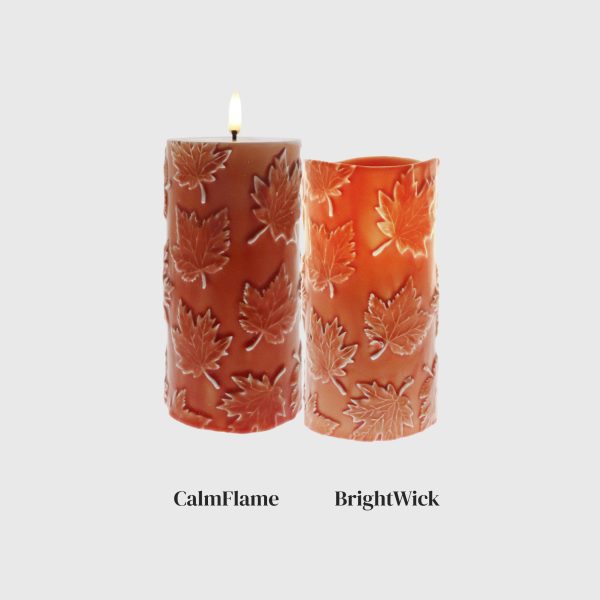 Fall Orange Embossed Maple Leaves