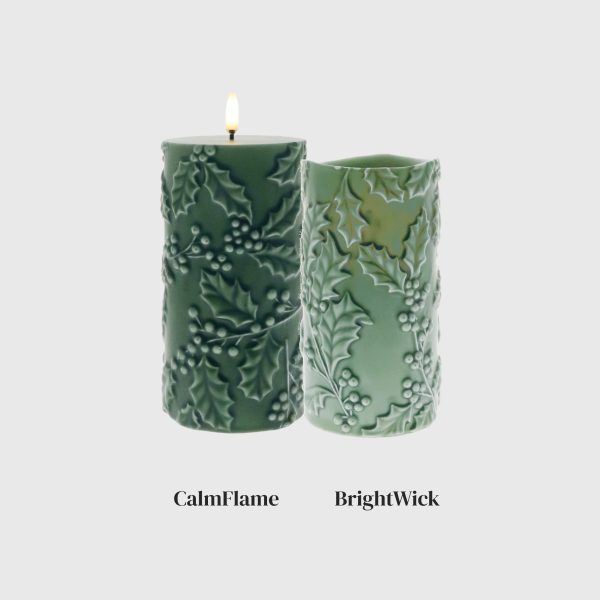 Green Embossed Holly