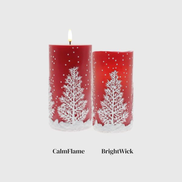 Red & White Embossed Christmas Tree