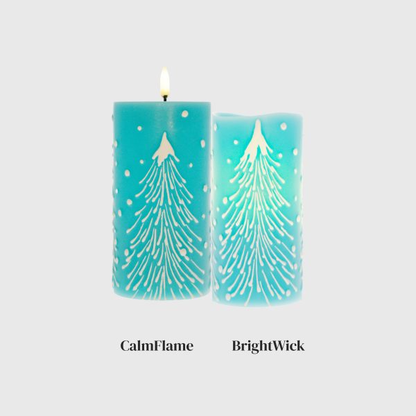 Serenity Blue Embossed Wispy Christmas Tree