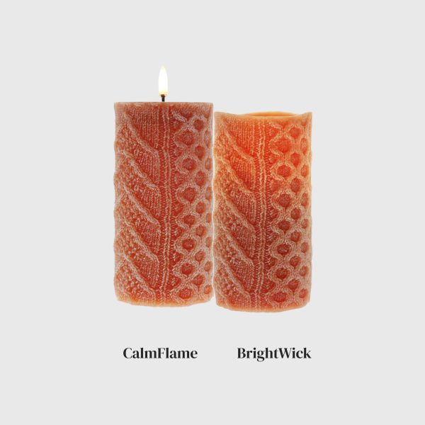 Fall Orange Embossed Cable Stitch