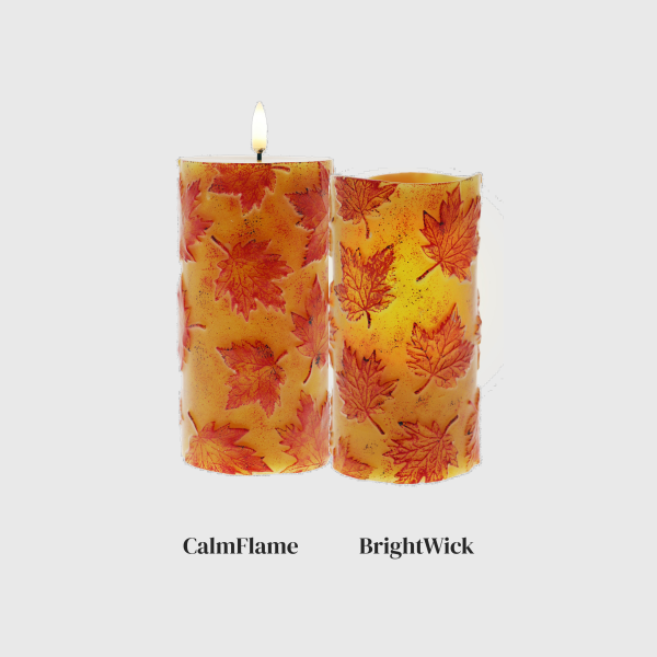 Golden Yellow & Orange Embossed Maple Leaves